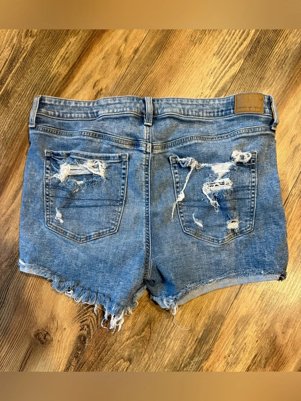 American Eagle Outfitters Stretch Hi-Rise Shortie Distressed Denim Cutoff Shorts